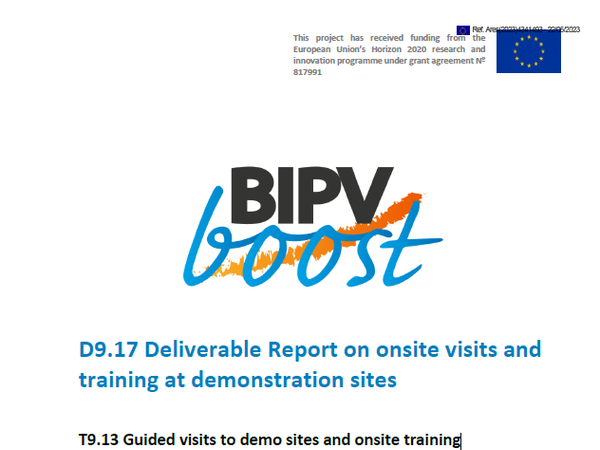 Deliverable Report on onsite visits and training at demonstration sites
