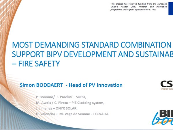 CSTB Most Demanding Standard Combination To Support BIPV Development And Sustainability Fire Safety