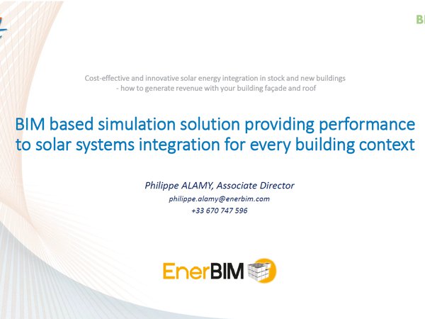 ENERBIM - BIM simulation solution providing performance solar systems integration for every building
