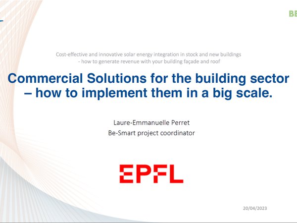 Be-Smart - Commercial Solutions for the building sector – how to implement them in a big scale.